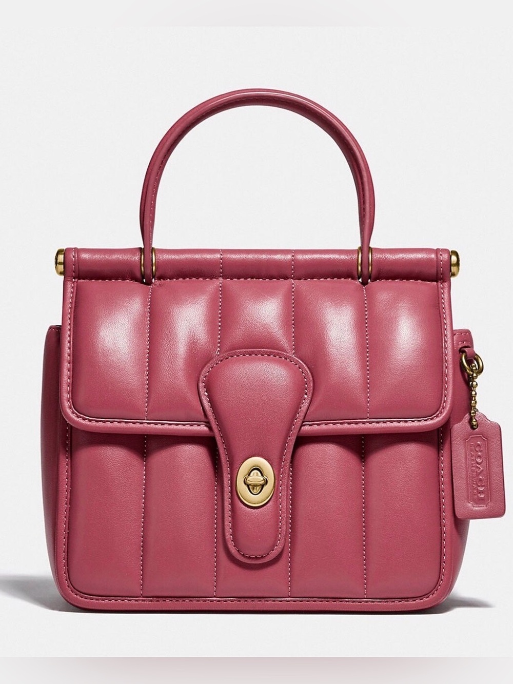NWT Coach Originals Nappa Leather  Willis Top Handle 18 With Quilting - B4/Rouge